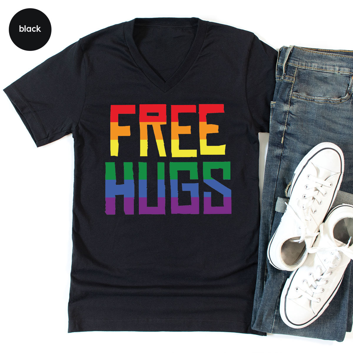 Cute LGBT Shirt, Free Hugs T-Shirt, Lovely Pride for product image 93