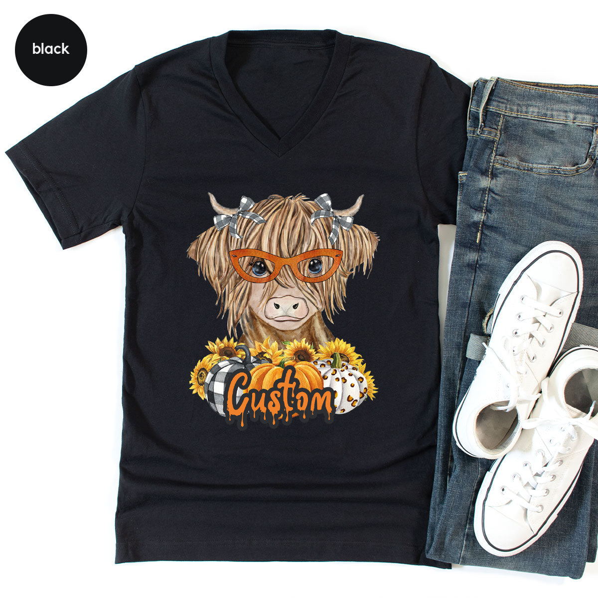 Custom Cow Shirt, Fall Graphic Tees, Personalized Farmer product image 148