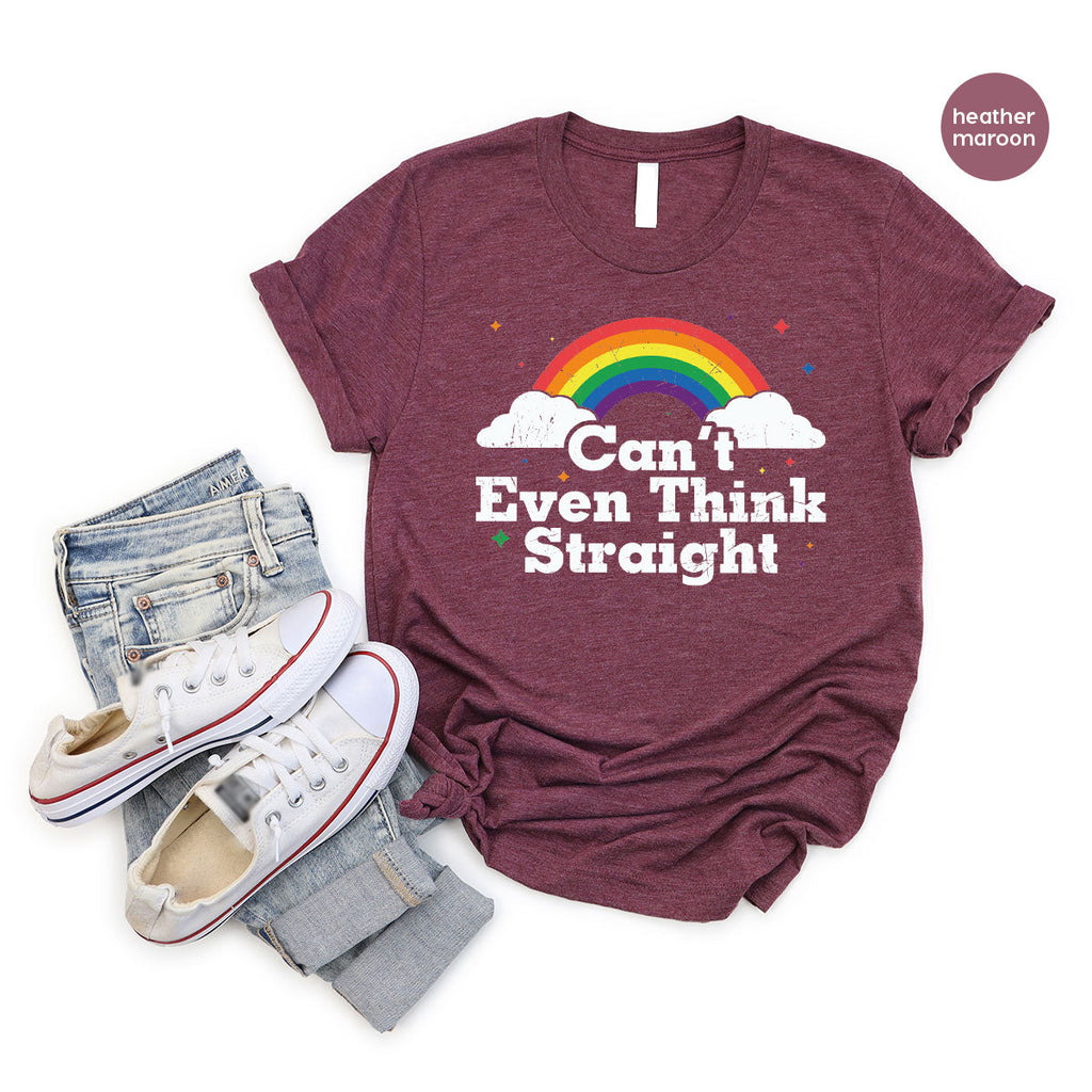 Can I Even Think Straight Shirt, Rainbow T-Shirt, LGBT product image 104
