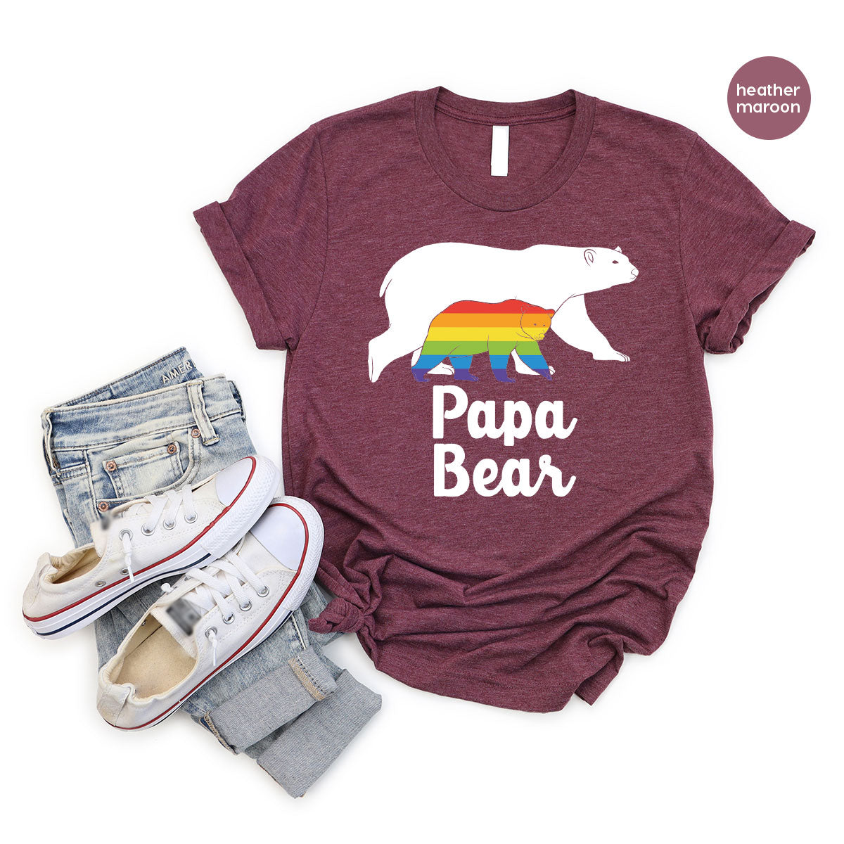 Papa Bear Shirt, T-Shirt, LGBT Rainbow Tee product image 100