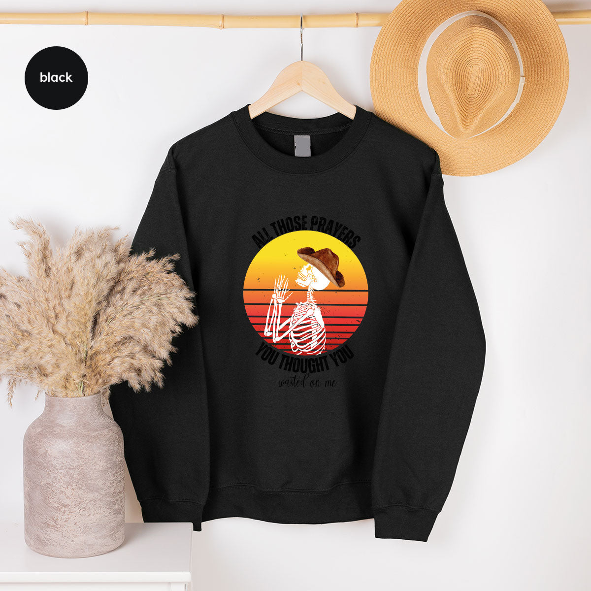 Halloween Crewneck Sweatshirt, Vintage Skeleton Shirt product image 14