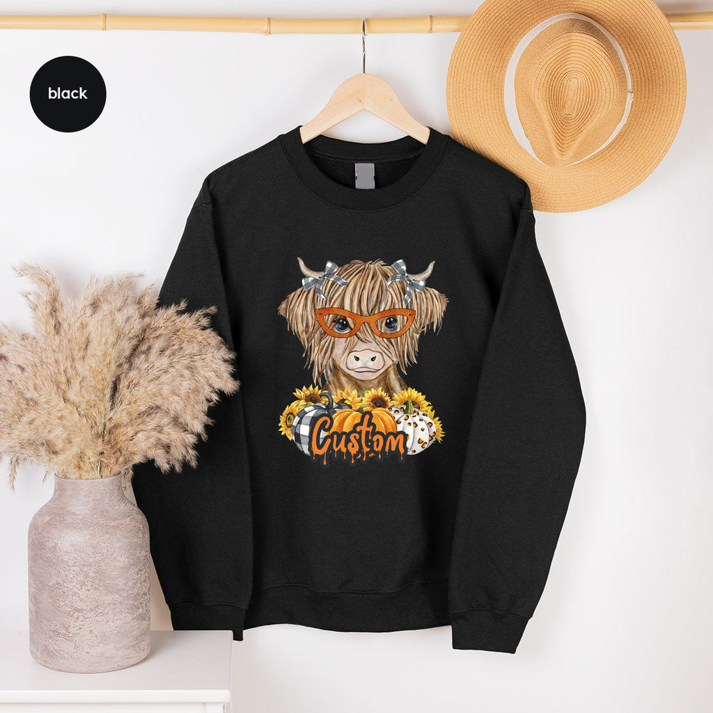 Custom Cow Shirt, Fall Graphic Tees, Personalized Farmer product image 167