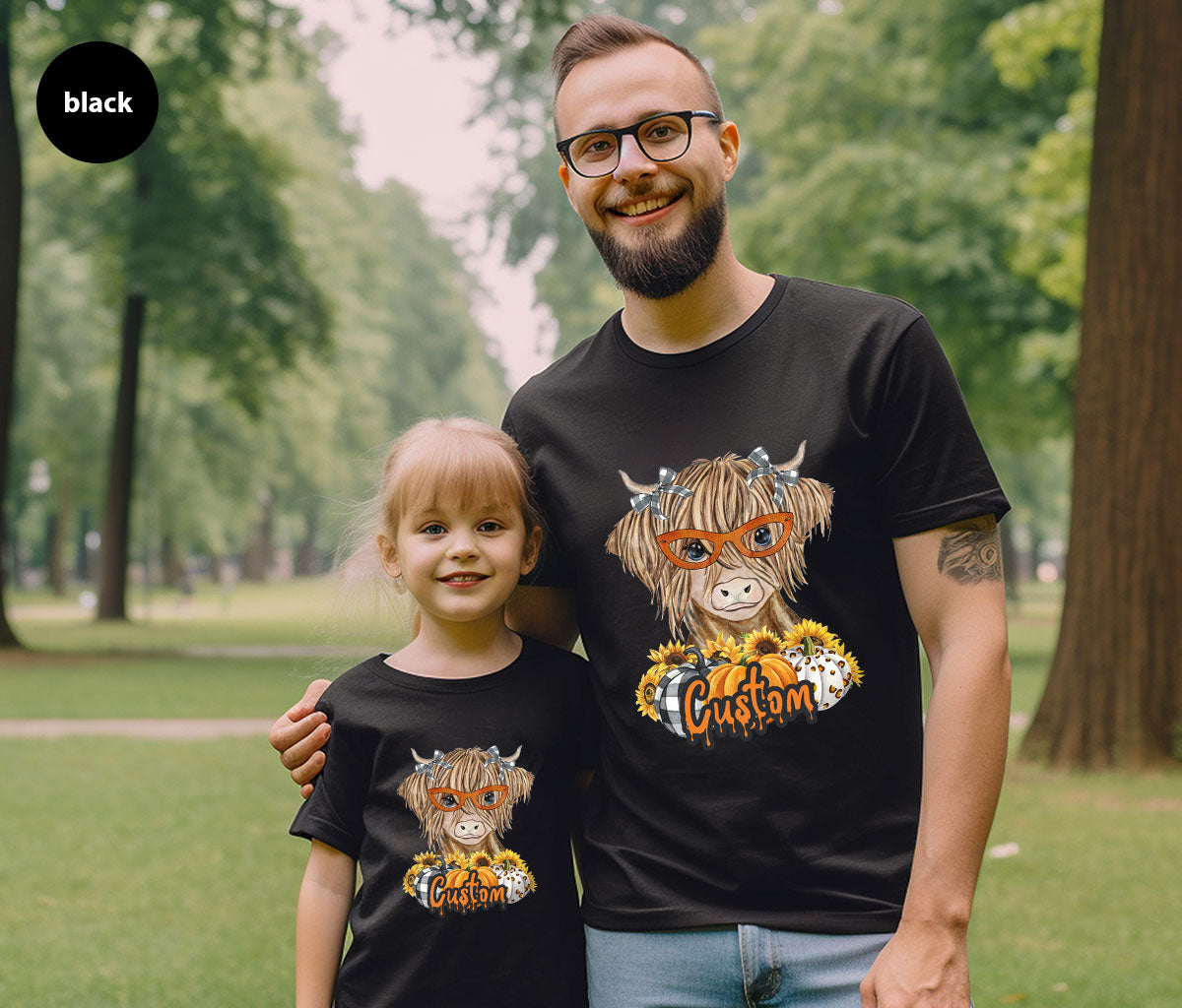 Custom Cow Shirt, Fall Graphic Tees, Personalized Farmer product image 168