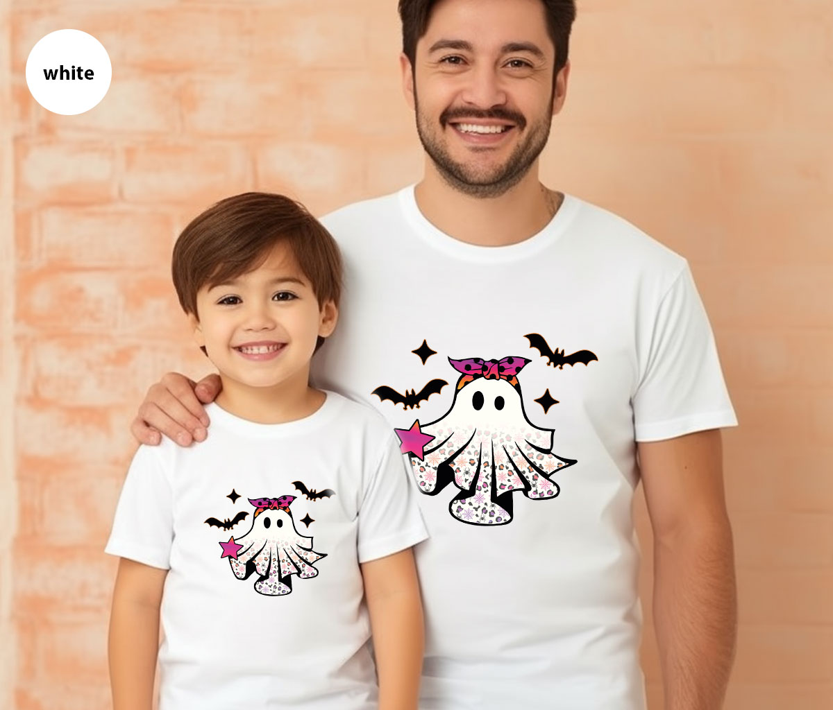 Spooky Season Outfit, Ghost Graphic Tee, Girls Boo Vneck product image 169