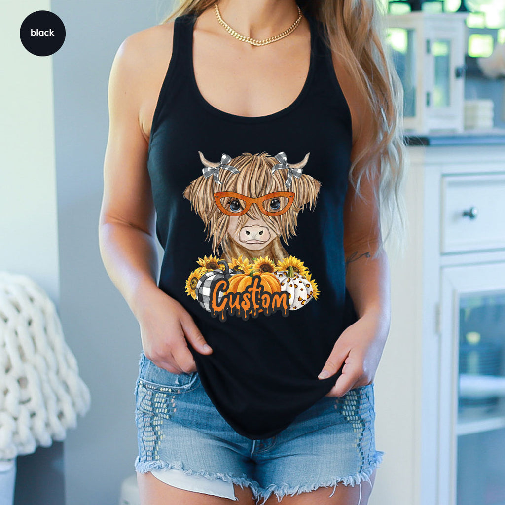 Custom Cow Shirt, Fall Graphic Tees, Personalized Farmer product image 147