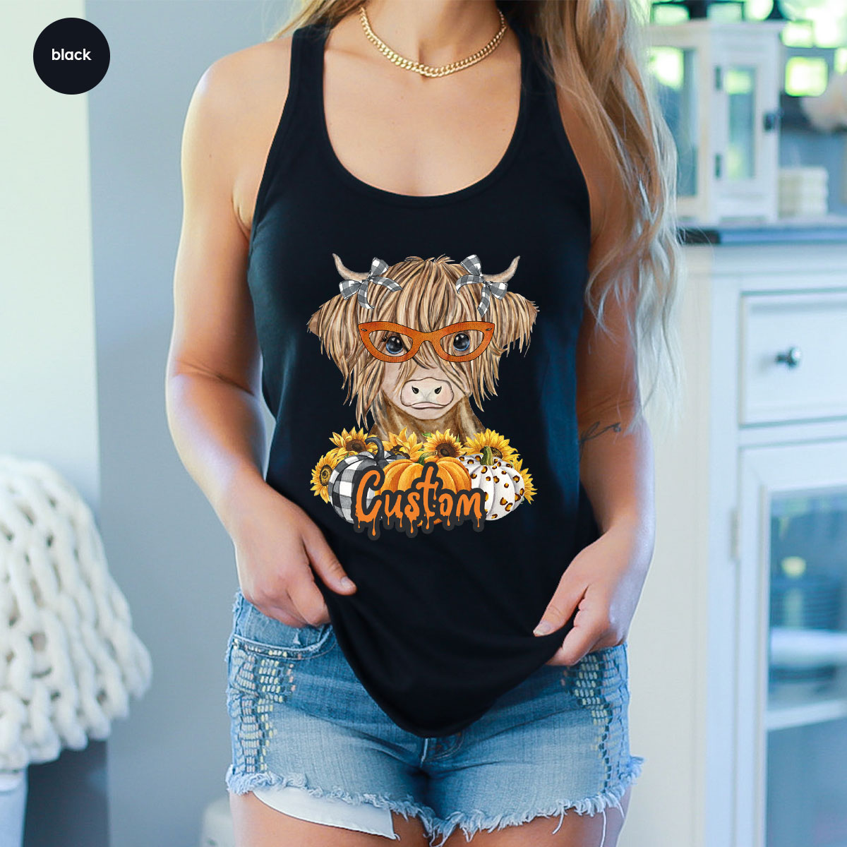 Custom Cow Shirt, Fall Graphic Tees, Personalized Farmer product image 147