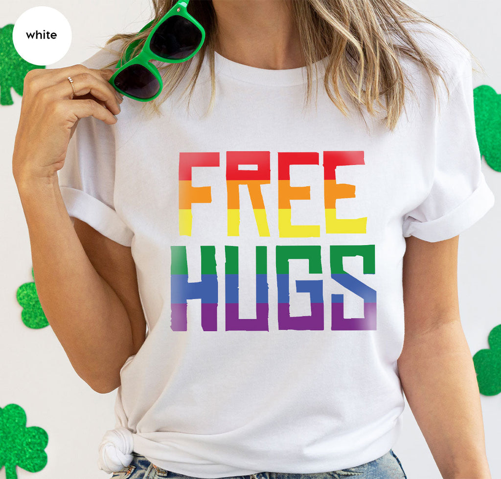 Cute LGBT Shirt, Free Hugs T-Shirt, Lovely Pride for product image 113