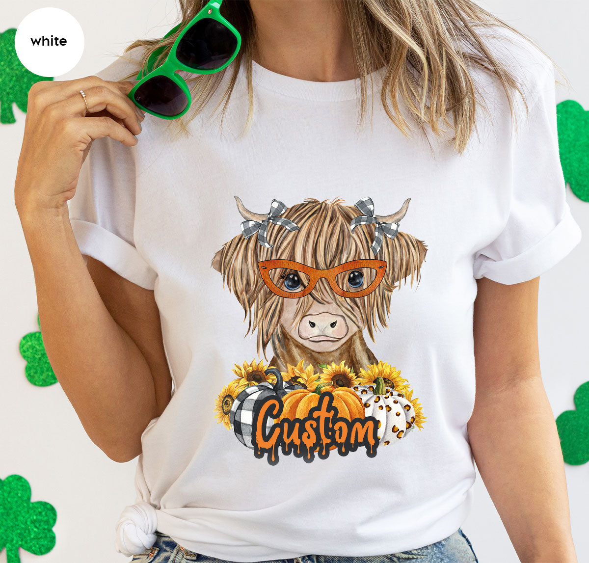 Custom Cow Shirt, Fall Graphic Tees, Personalized Farmer product image 171