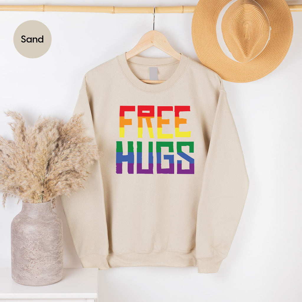 Cute LGBT Shirt, Free Hugs T-Shirt, Lovely Pride for product image 112