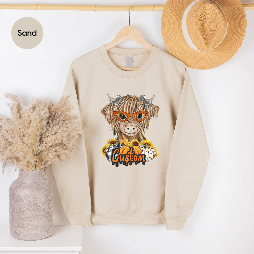 Custom Cow Shirt, Fall Graphic Tees, Personalized Farmer product image 170
