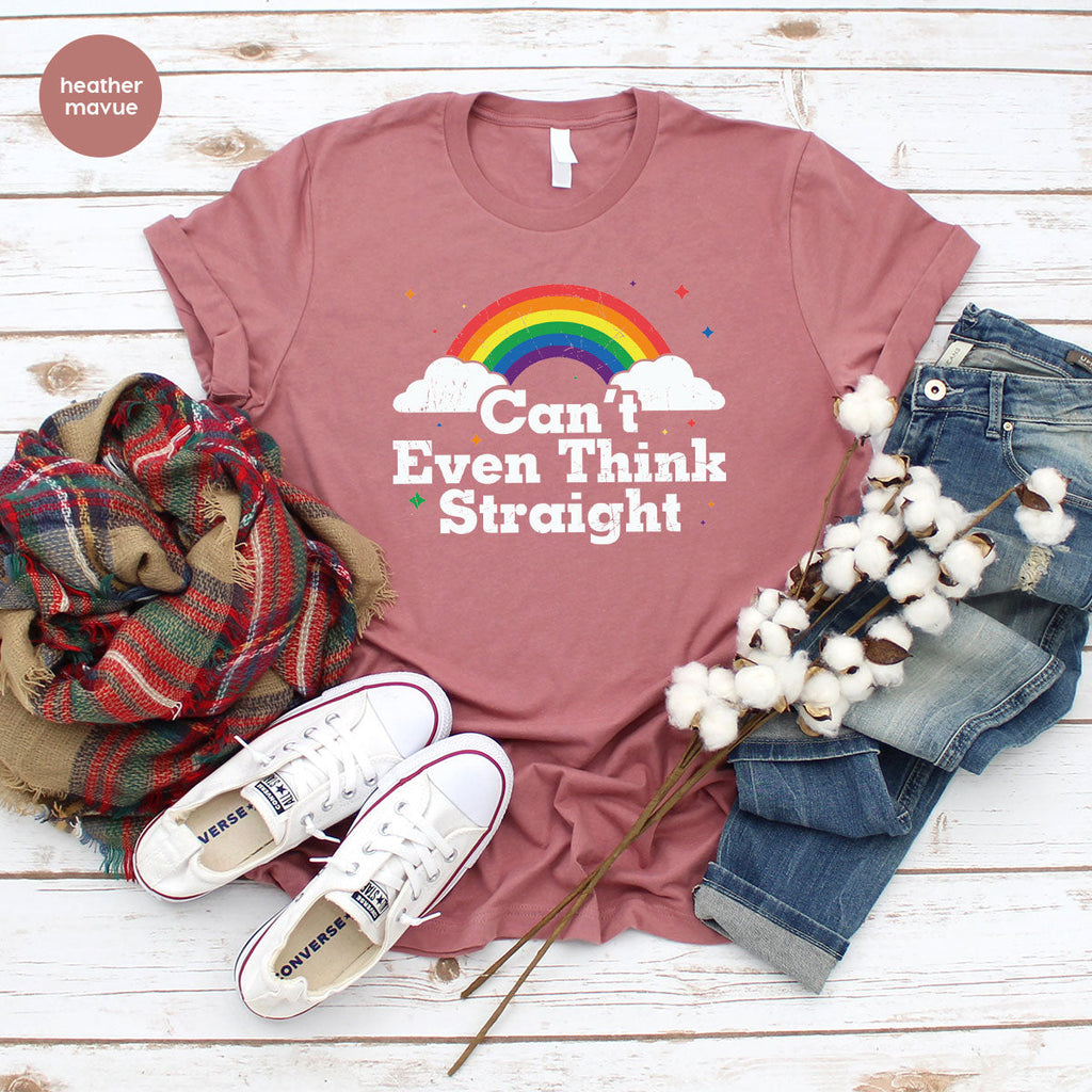 Can I Even Think Straight Shirt, Rainbow T-Shirt, LGBT product image 105