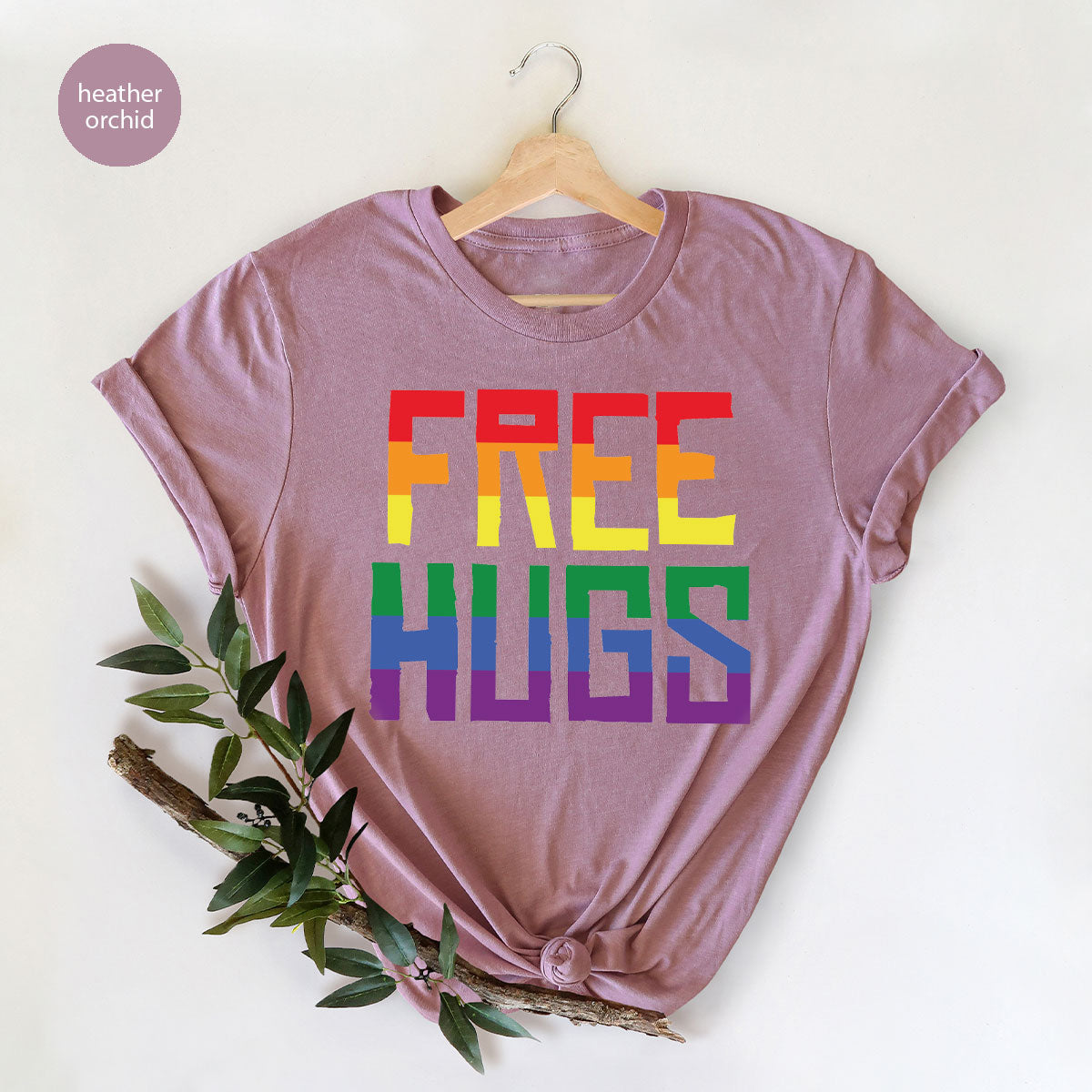 Cute LGBT Shirt, Free Hugs T-Shirt, Lovely Pride for product image 107