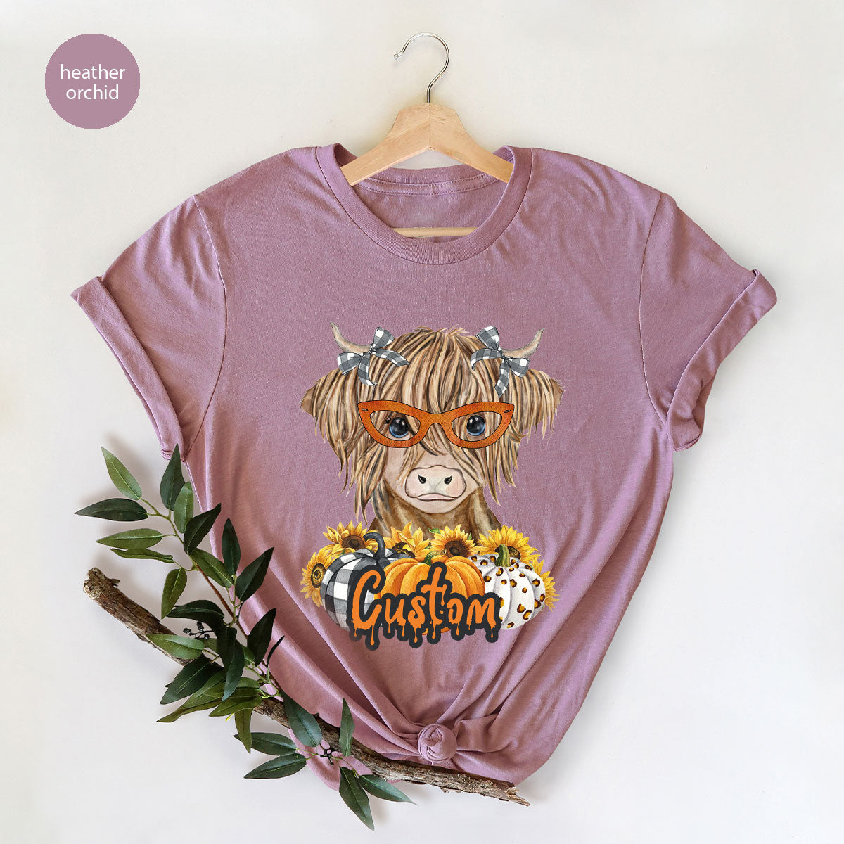 Custom Cow Shirt, Fall Graphic Tees, Personalized Farmer product image 163