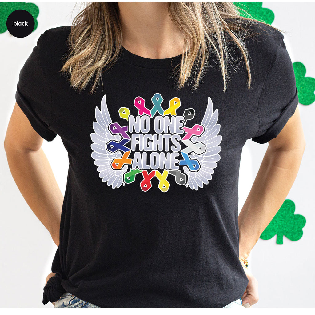 No One Fights Alone Shirt, Cancer Fighter T-Shirt, Warrior product image 78