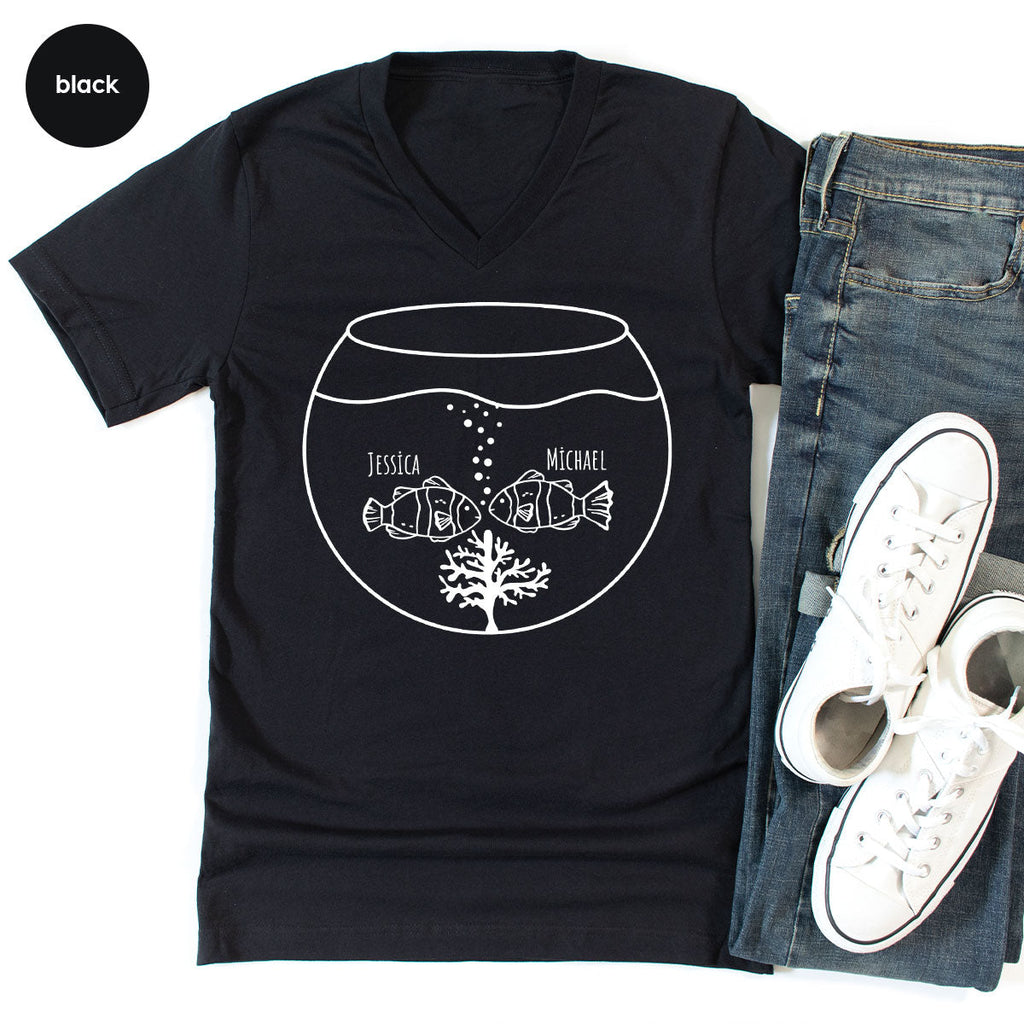 Fish Couple Shirt, Custom Name on T-Shirt, Gift for Couples product image 87