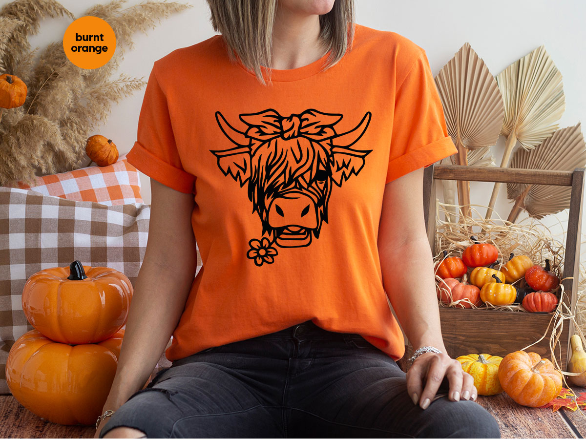 Cool Bull Shirt, With Flower T-Shirt, Funny product image 42