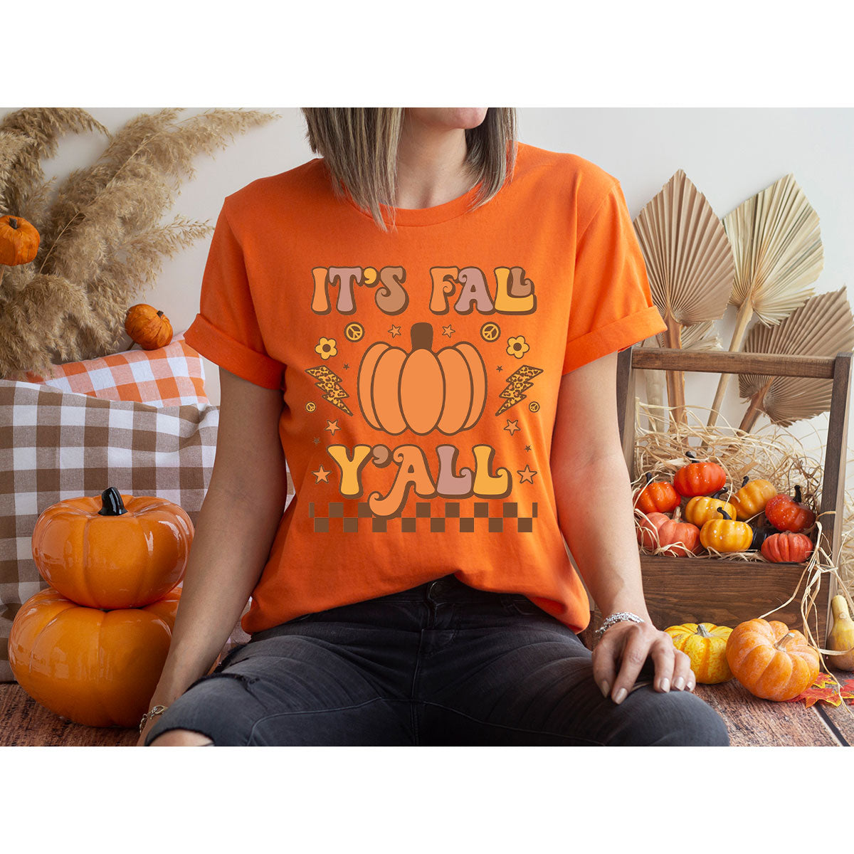 Halloween Fall Shirt, It's Y'Fall T-Shirt, Hoodie, Long product image 68