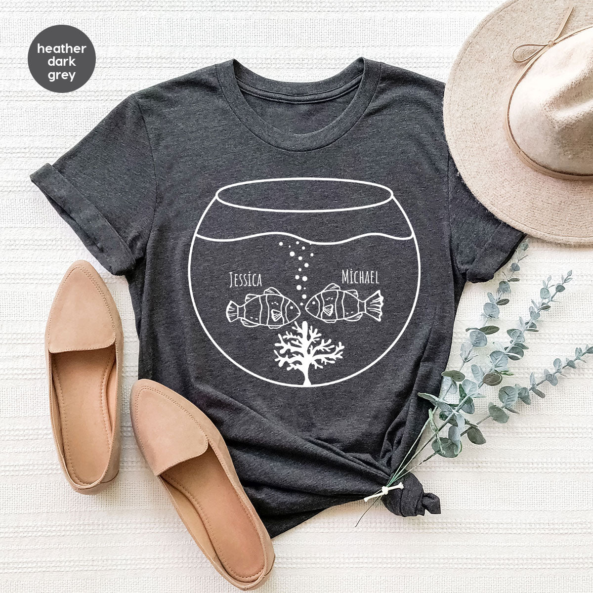 Fish Couple Shirt, Custom Name on T-Shirt, Gift for Couples product image 89