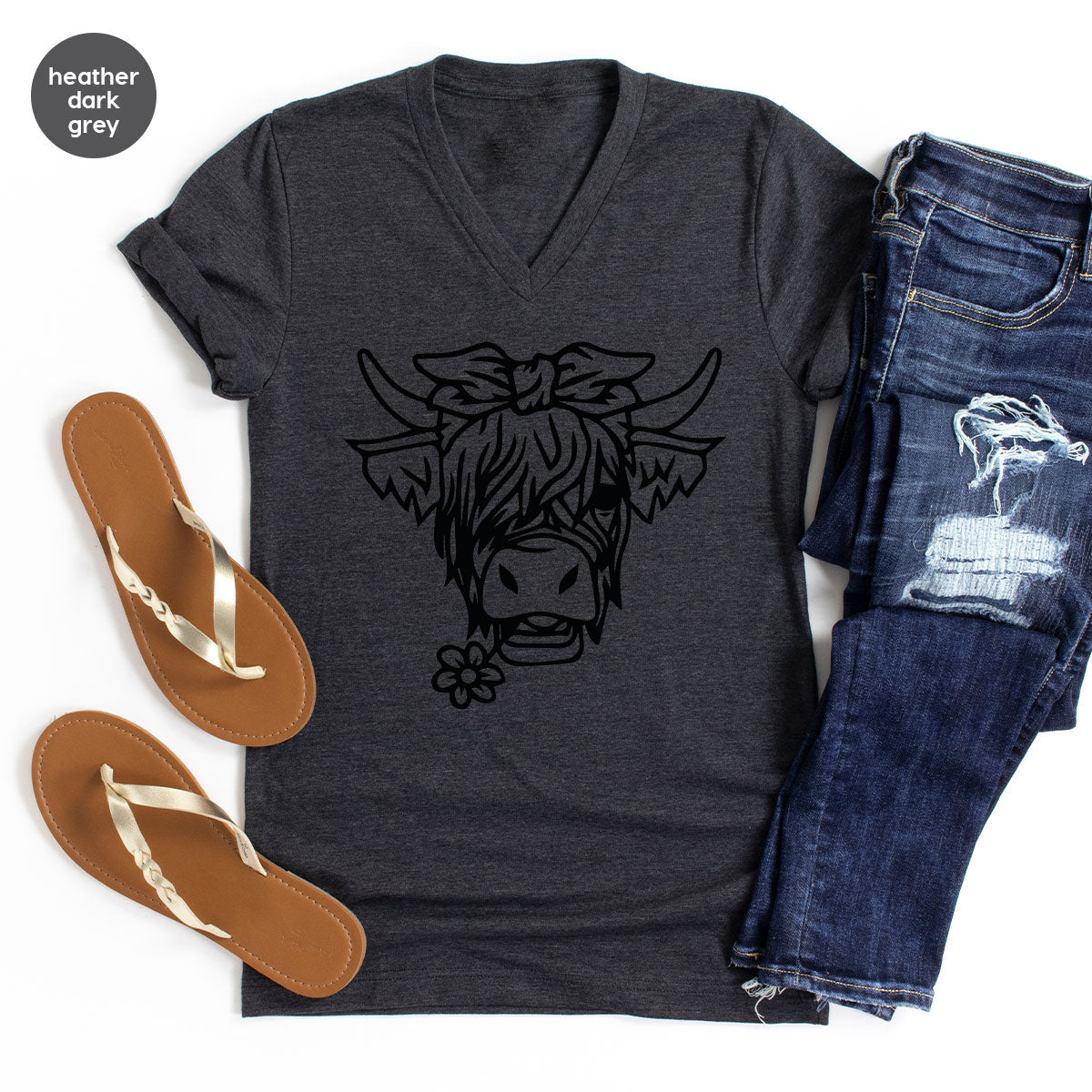 Cool Bull Shirt, With Flower T-Shirt, Funny product image 44