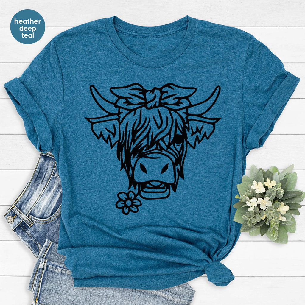 Cool Bull Shirt, With Flower T-Shirt, Funny product image 45