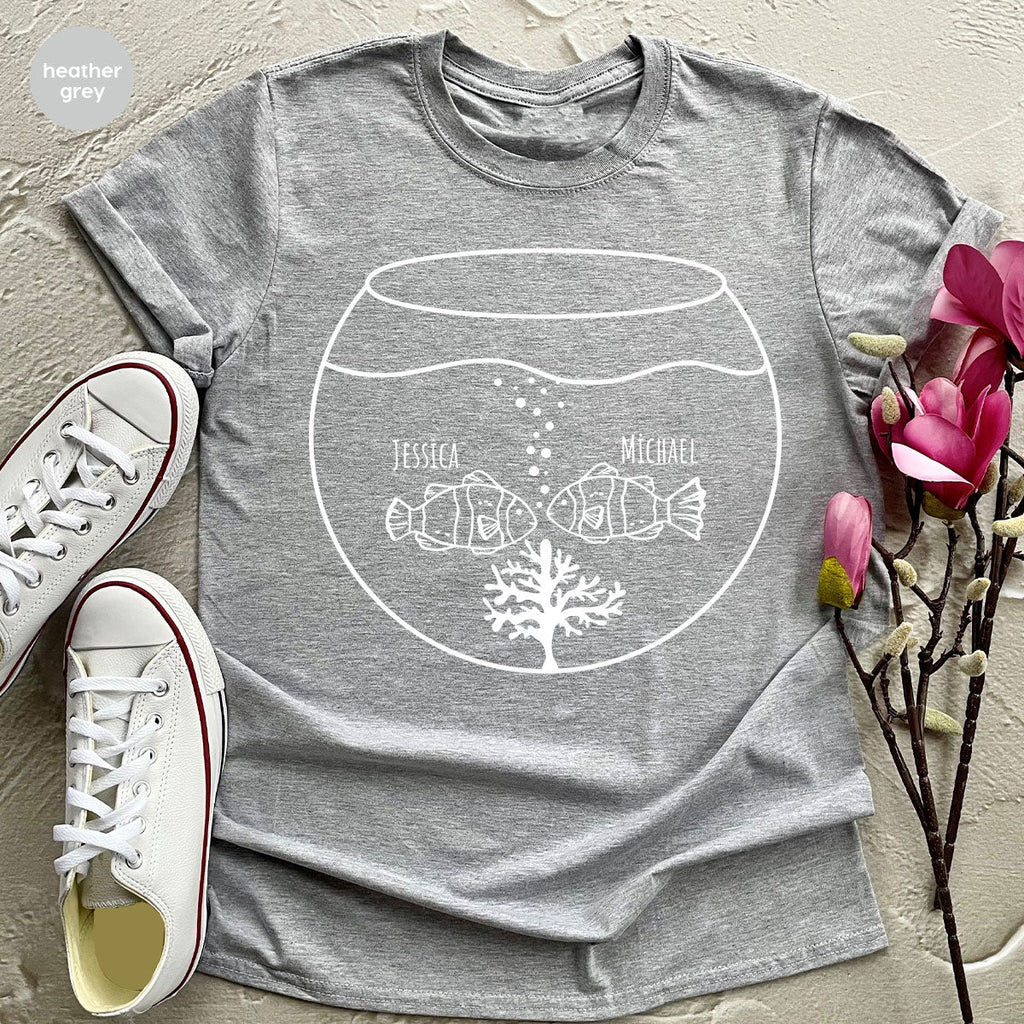 Fish Couple Shirt, Custom Name on T-Shirt, Gift for Couples product image 92