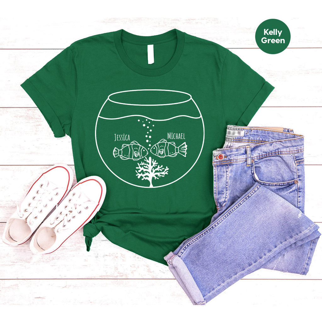Fish Couple Shirt, Custom Name on T-Shirt, Gift for Couples product image 94