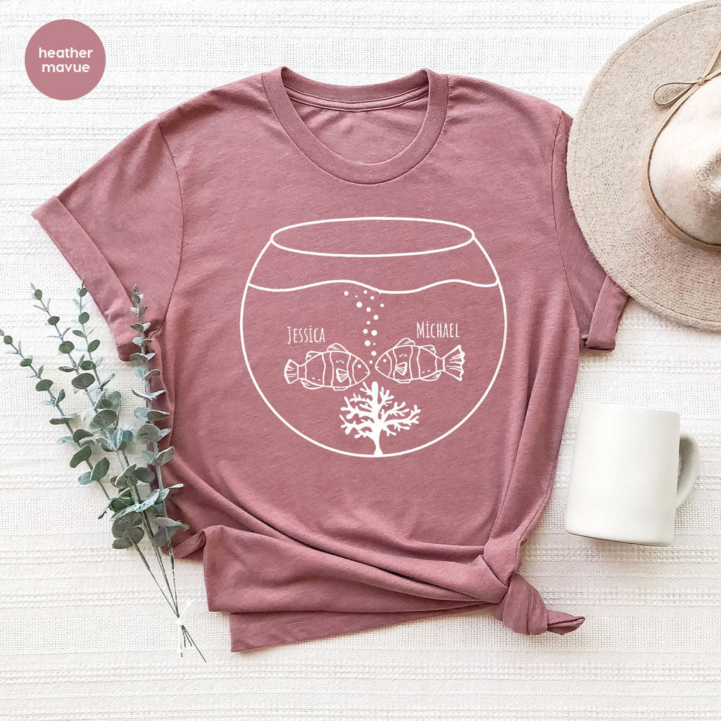 Fish Couple Shirt, Custom Name on T-Shirt, Gift for Couples product image 96
