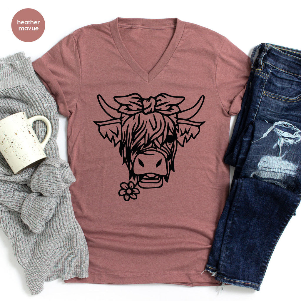 Cool Bull Shirt, With Flower T-Shirt, Funny product image 51