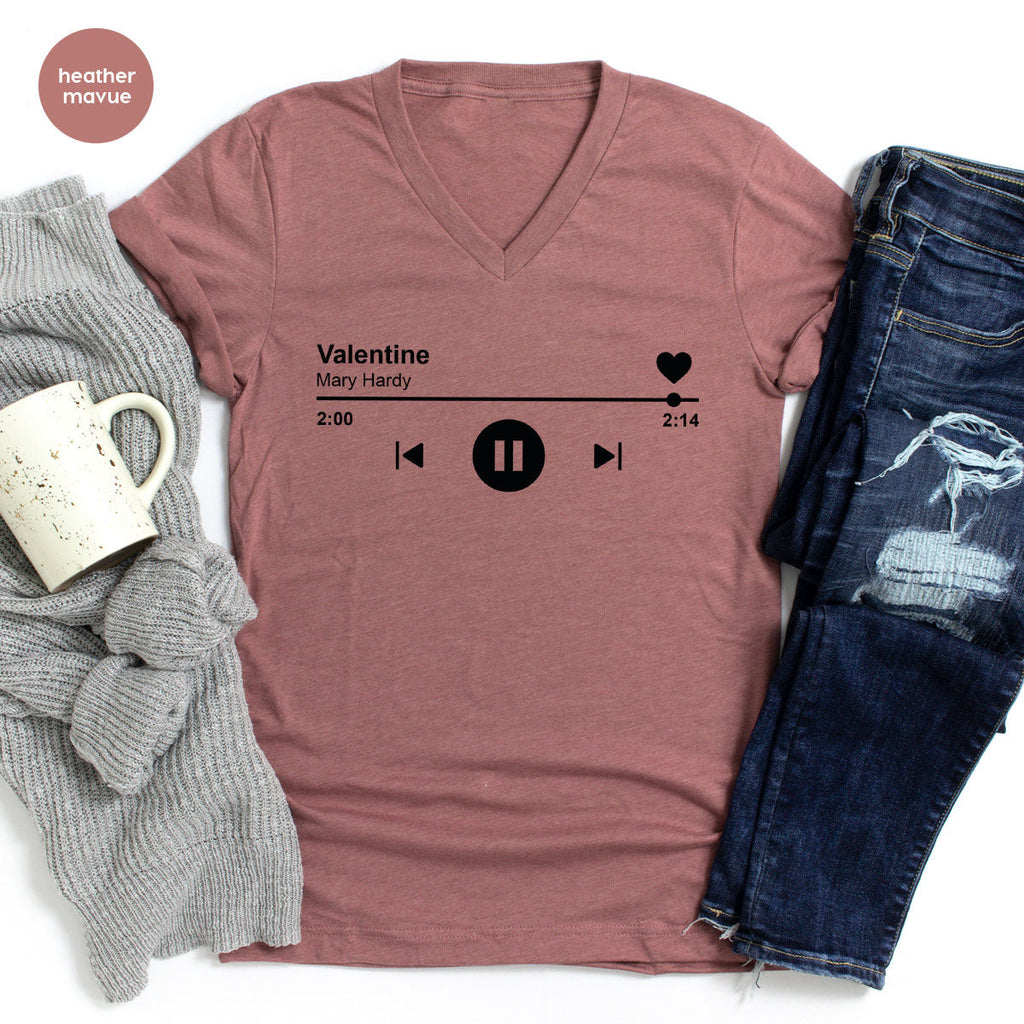 Valentine's Day Shirt, Play Music For Playlist T-Shirt product image 67