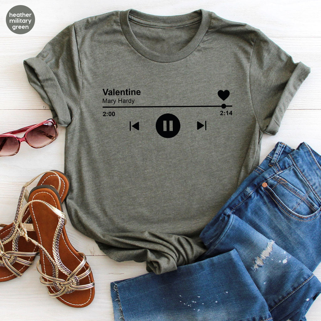 Valentine's Day Shirt, Play Music For Playlist T-Shirt product image 68