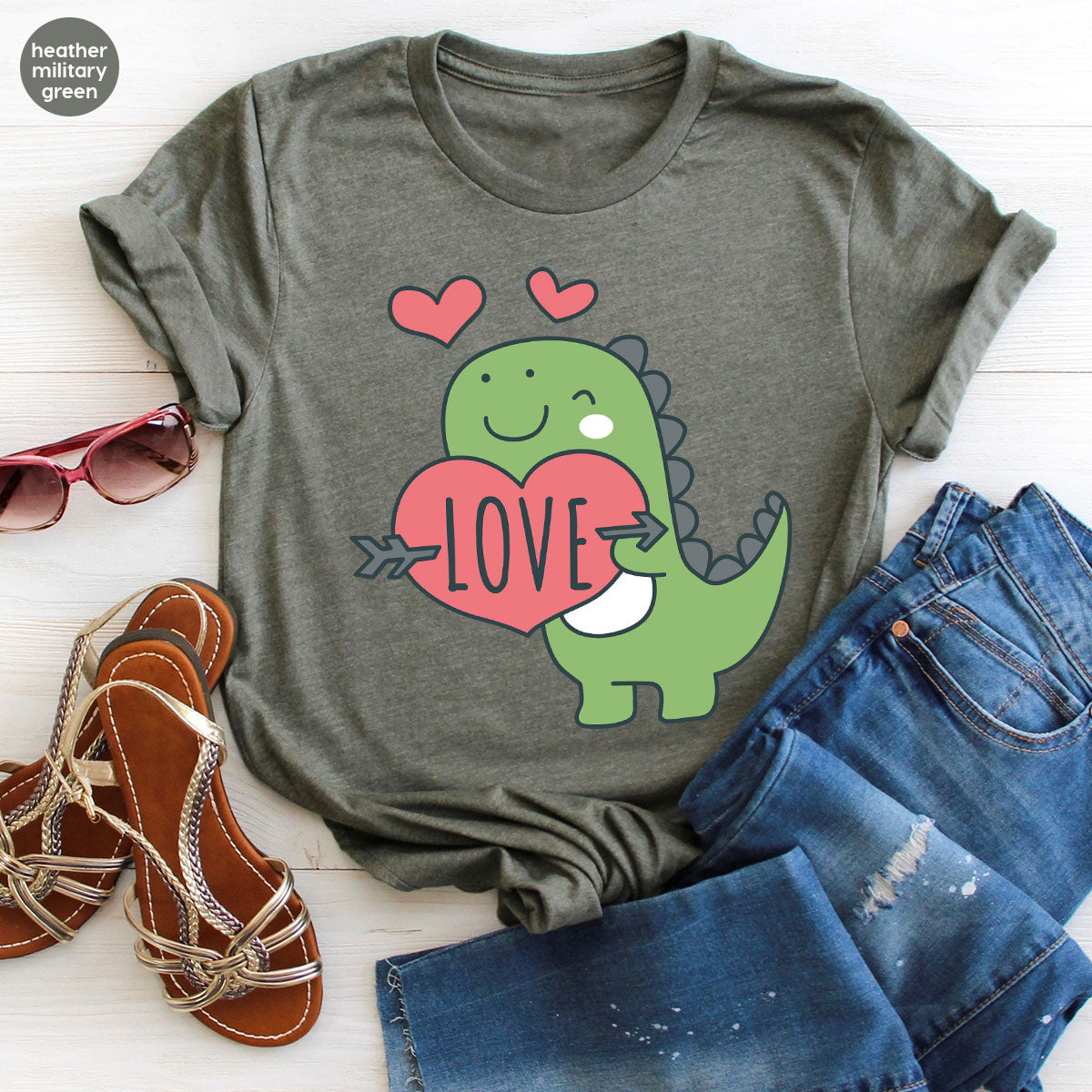 Love Shirt, Lovely Dinosaur Valentine's Day Special For product image 86