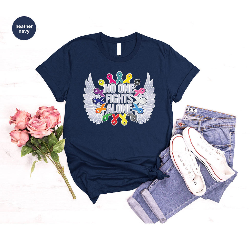 No One Fights Alone Shirt, Cancer Fighter T-Shirt, Warrior product image 92
