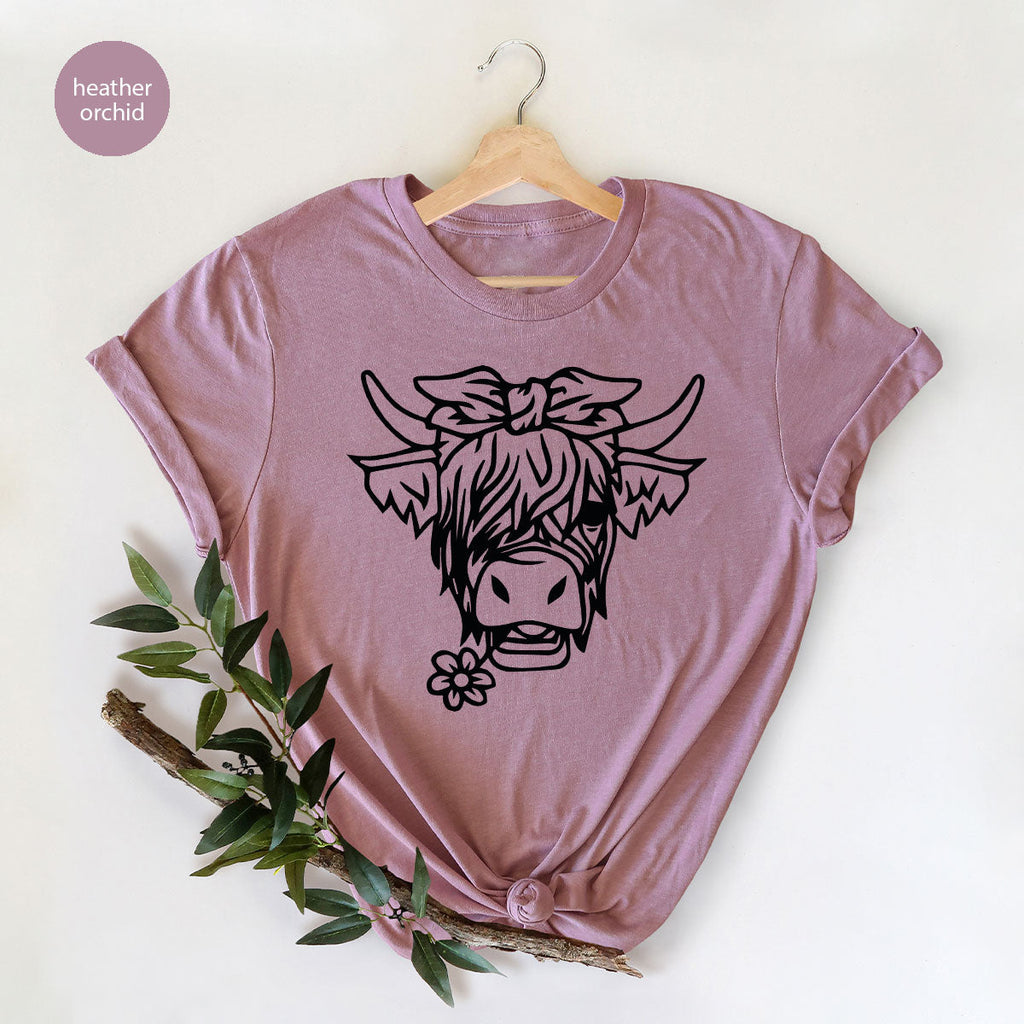 Cool Bull Shirt, With Flower T-Shirt, Funny product image 2