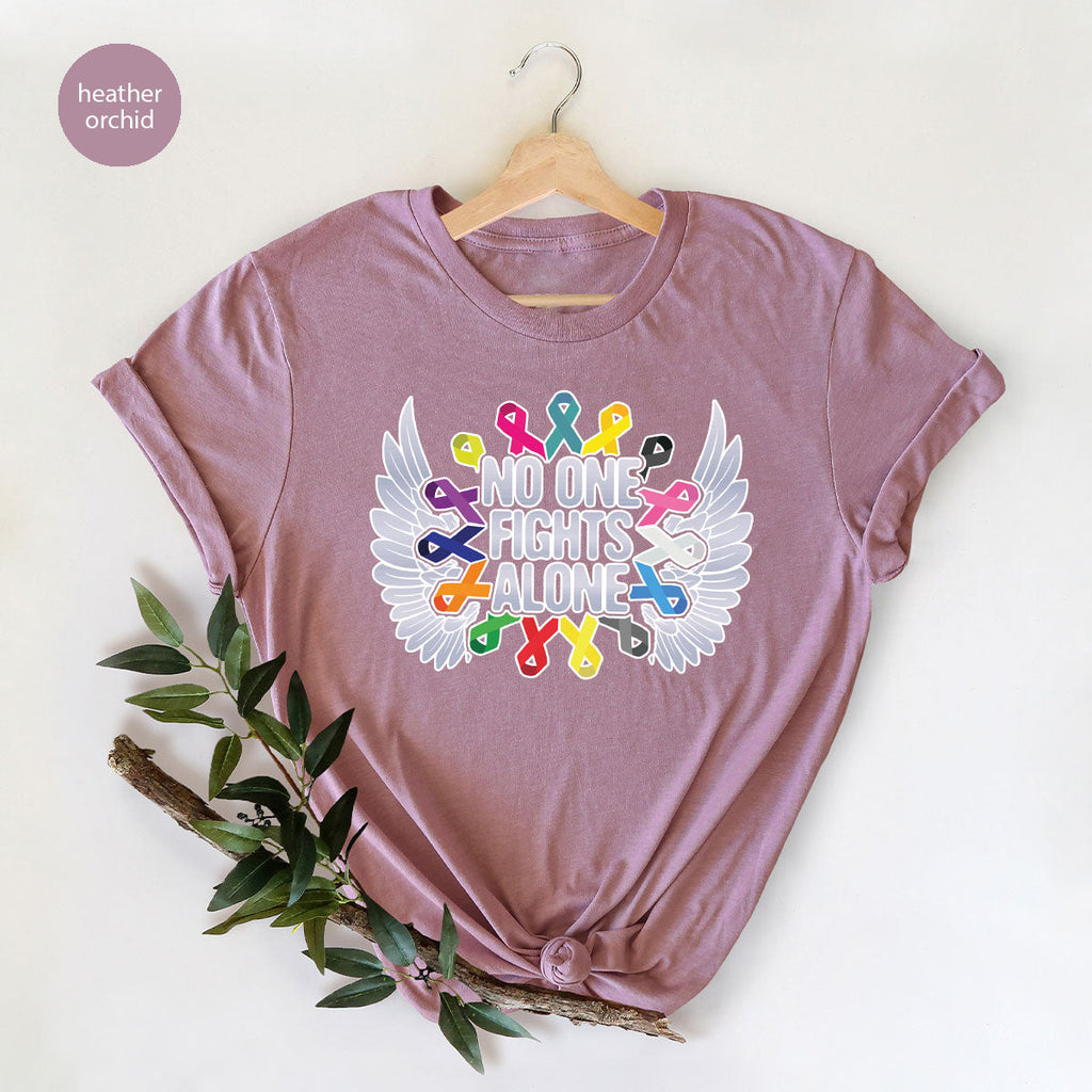 No One Fights Alone Shirt, Cancer Fighter T-Shirt, Warrior product image 93
