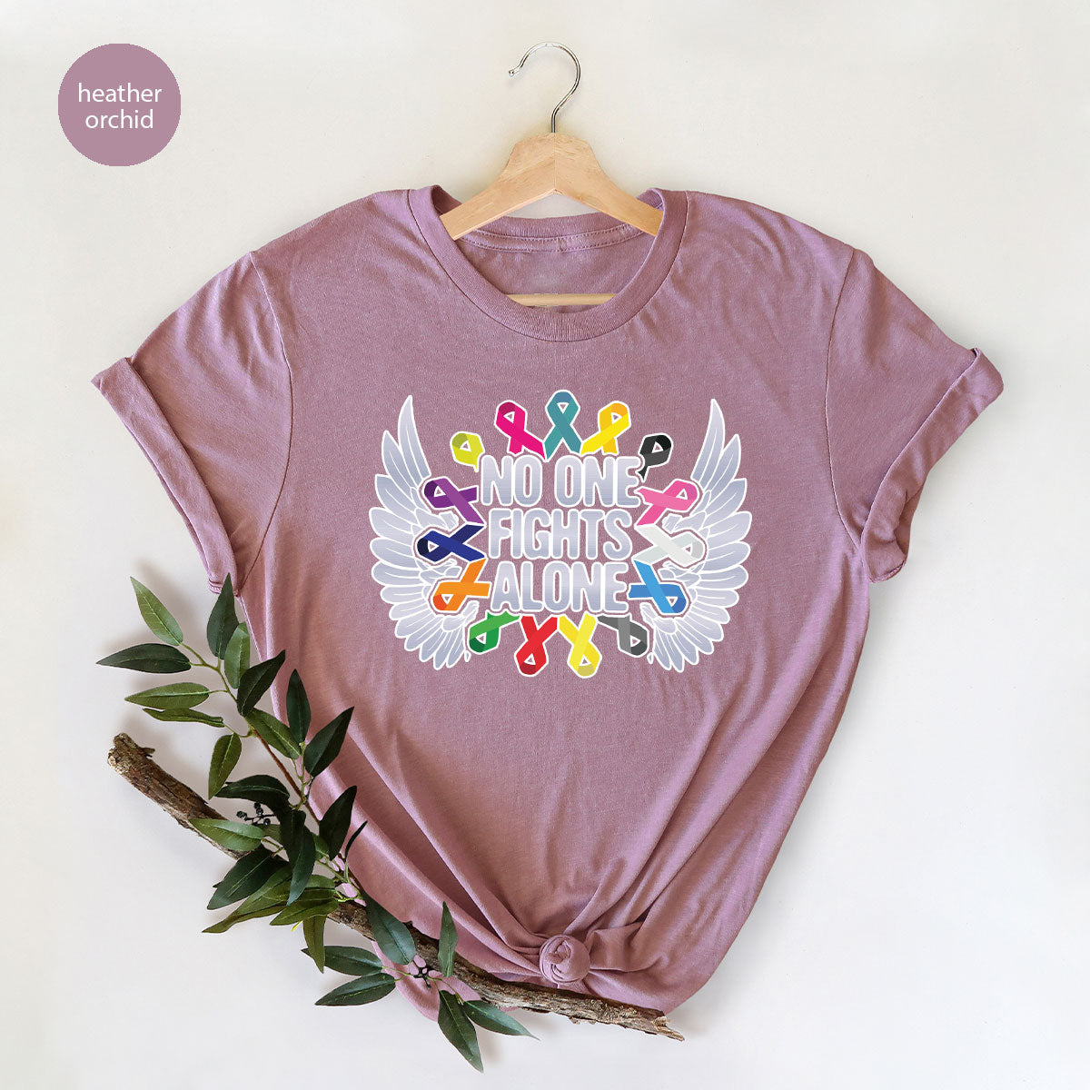 No One Fights Alone Shirt, Cancer Fighter T-Shirt, Warrior product image 93
