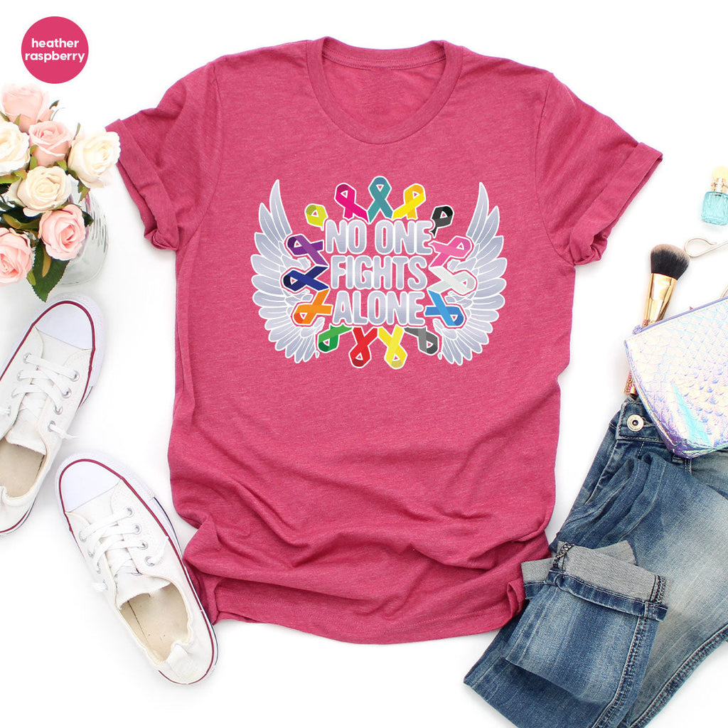 No One Fights Alone Shirt, Cancer Fighter T-Shirt, Warrior product image 95