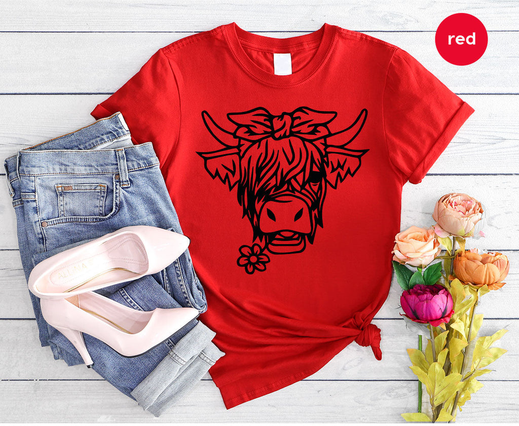 Cool Bull Shirt, With Flower T-Shirt, Funny product image 5
