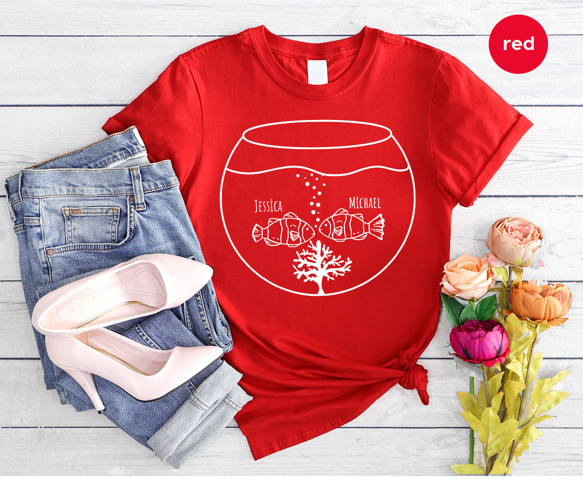 Fish Couple Shirt, Custom Name on T-Shirt, Gift for Couples product image 103
