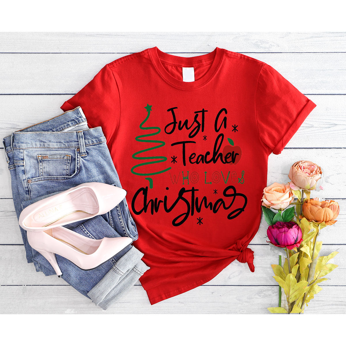 2023 Christmas Love Shirt, Just A Teach Who Loves Tee, Xmas product image 89