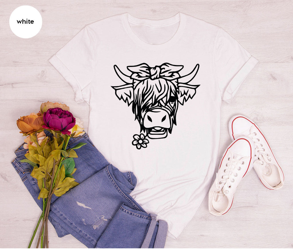 Cool Bull Shirt, With Flower T-Shirt, Funny product image 7