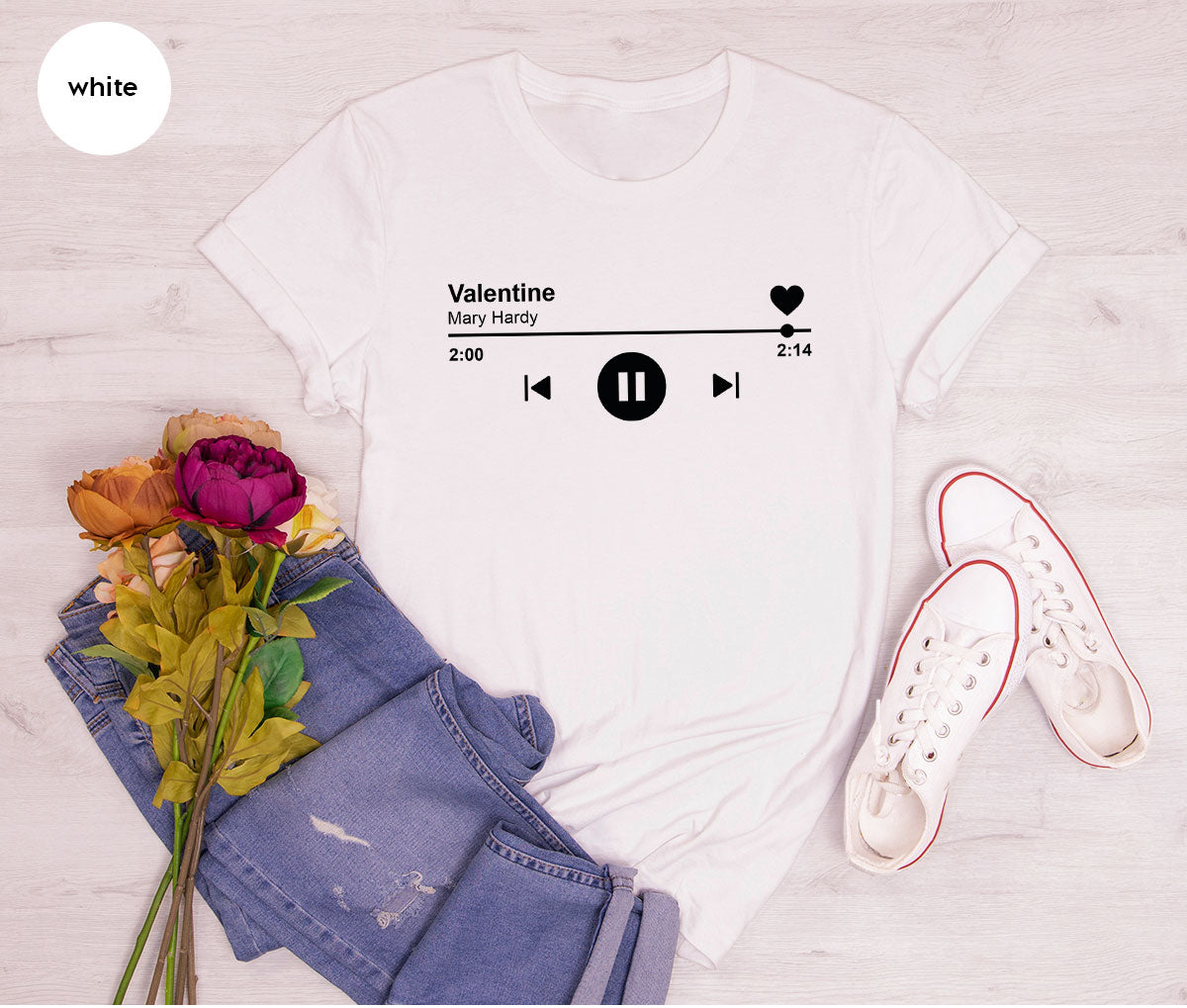 Valentine's Day Shirt, Play Music For Playlist T-Shirt product image 77