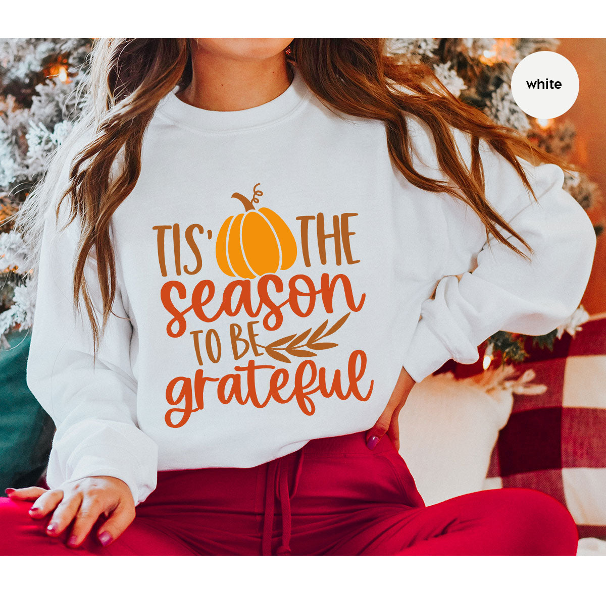 Fall T-Shirt, Autumn Crewneck Sweatshirt, Thanksgiving product image 1