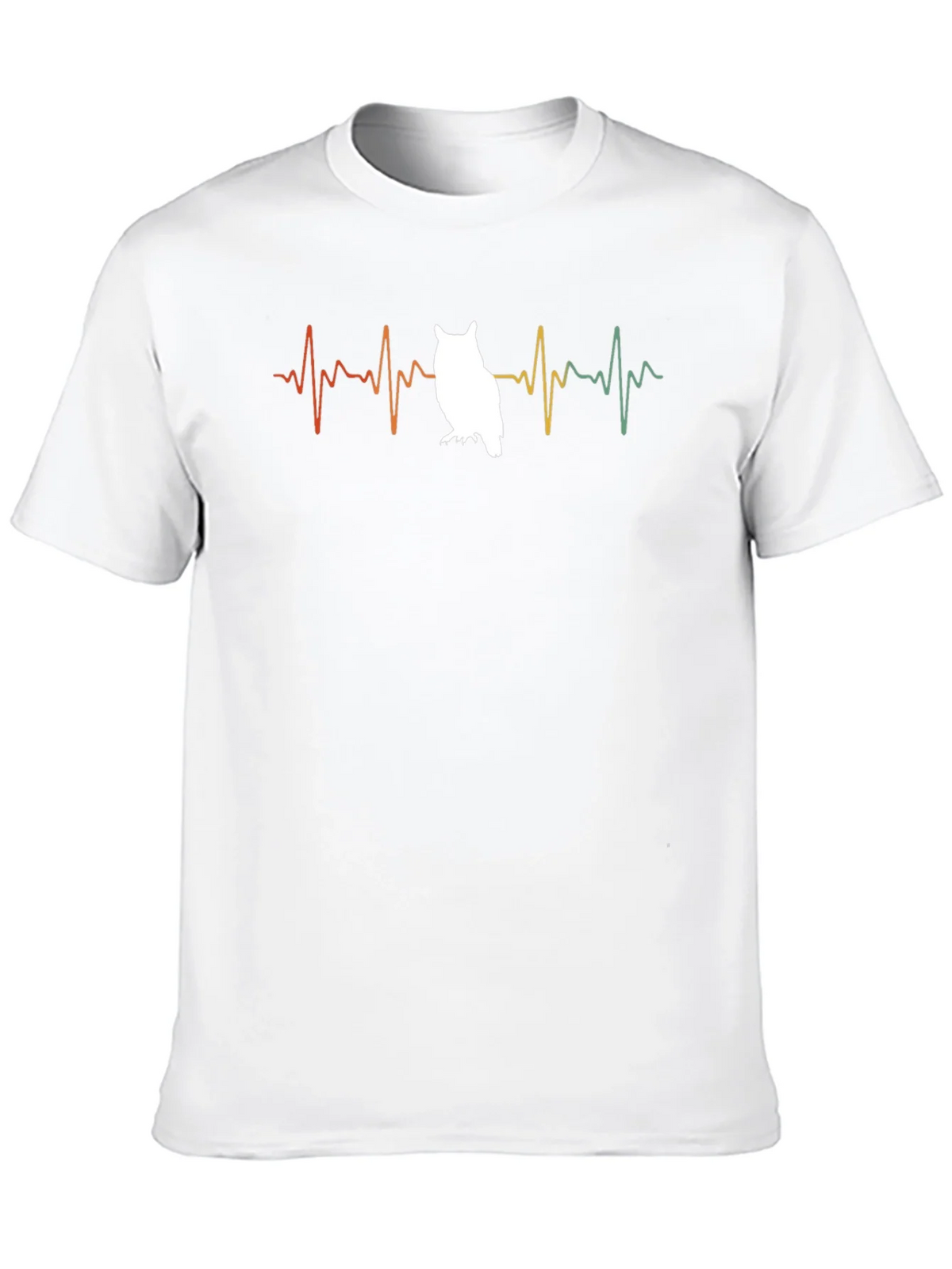 Owl Heartbeat T-Shirt - Black Cotton Tee product image 9