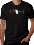 Owl Heartbeat T-Shirt - Black Cotton Tee product image 1