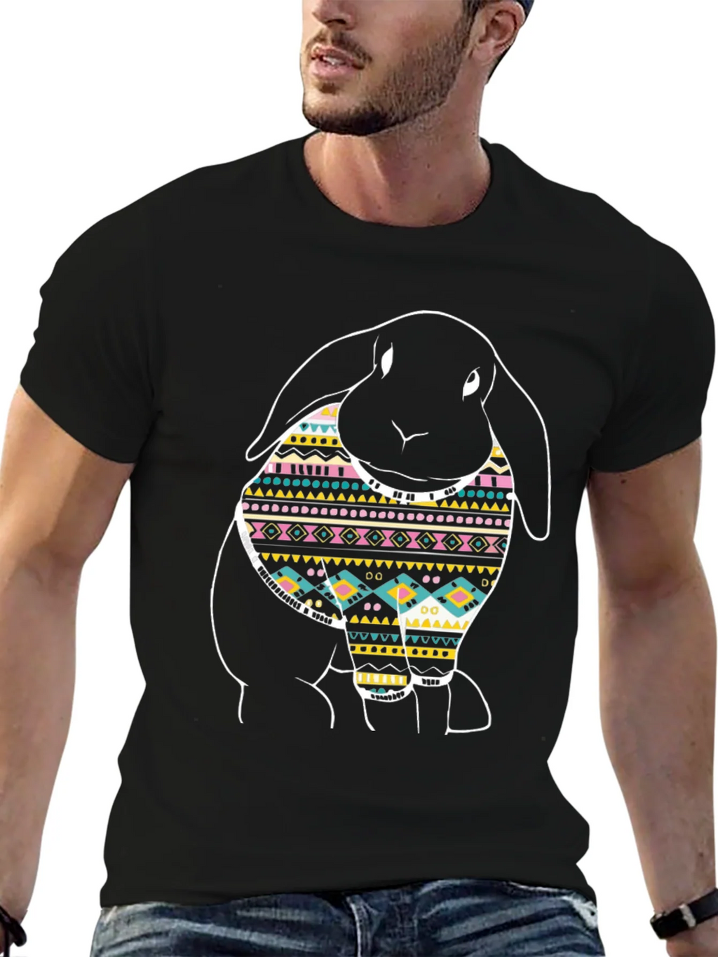 Rabbit Pattern Graphic T-Shirt product image 3