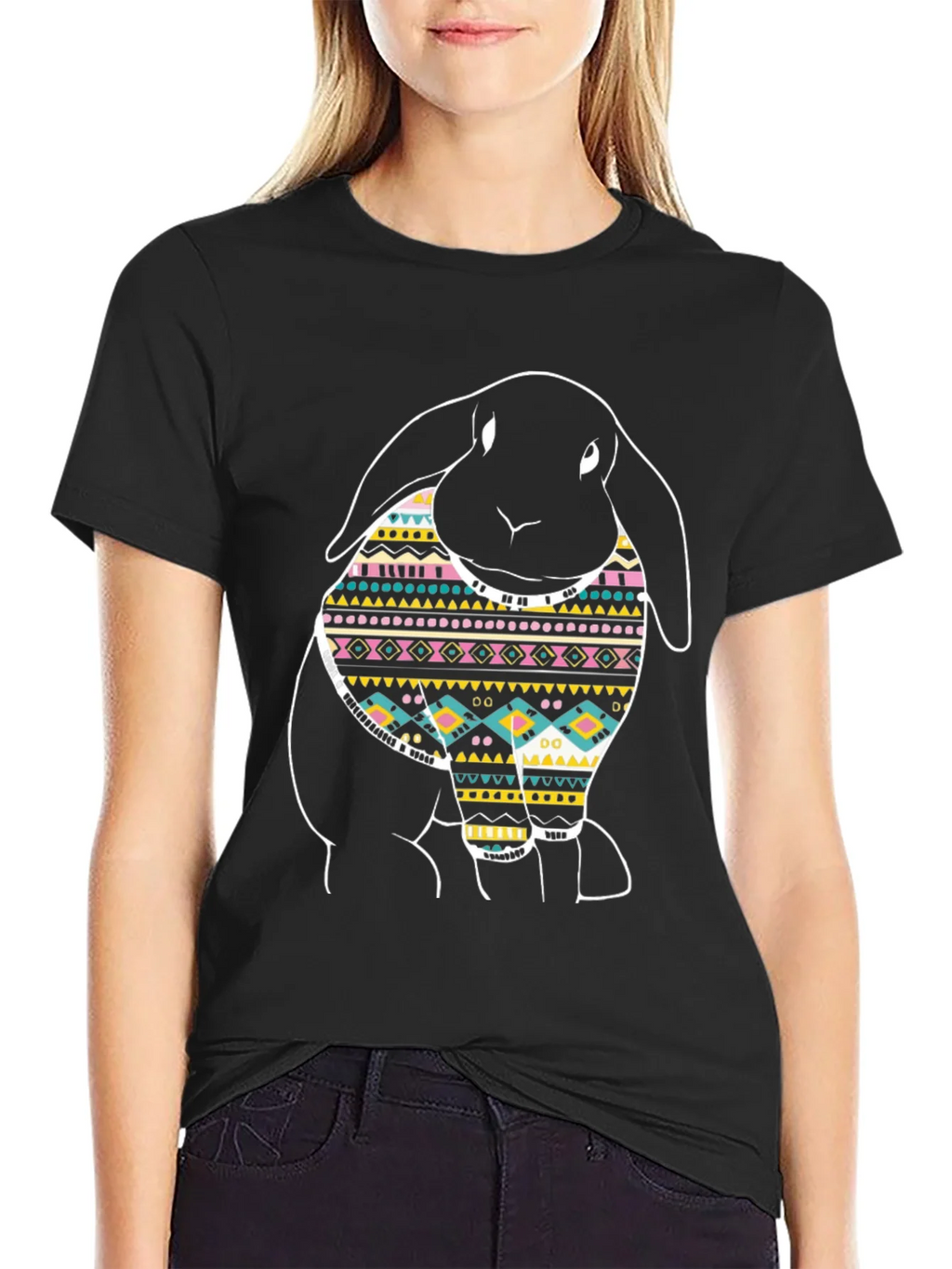 Rabbit Pattern Graphic T-Shirt product image 1