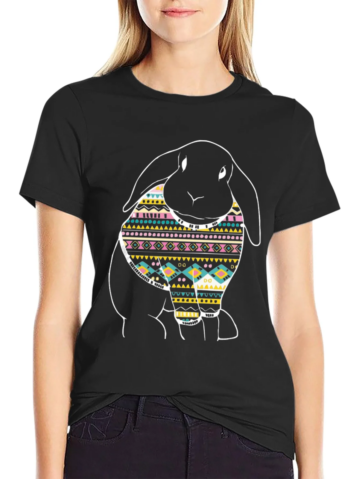 Rabbit Pattern Graphic T-Shirt product image 1