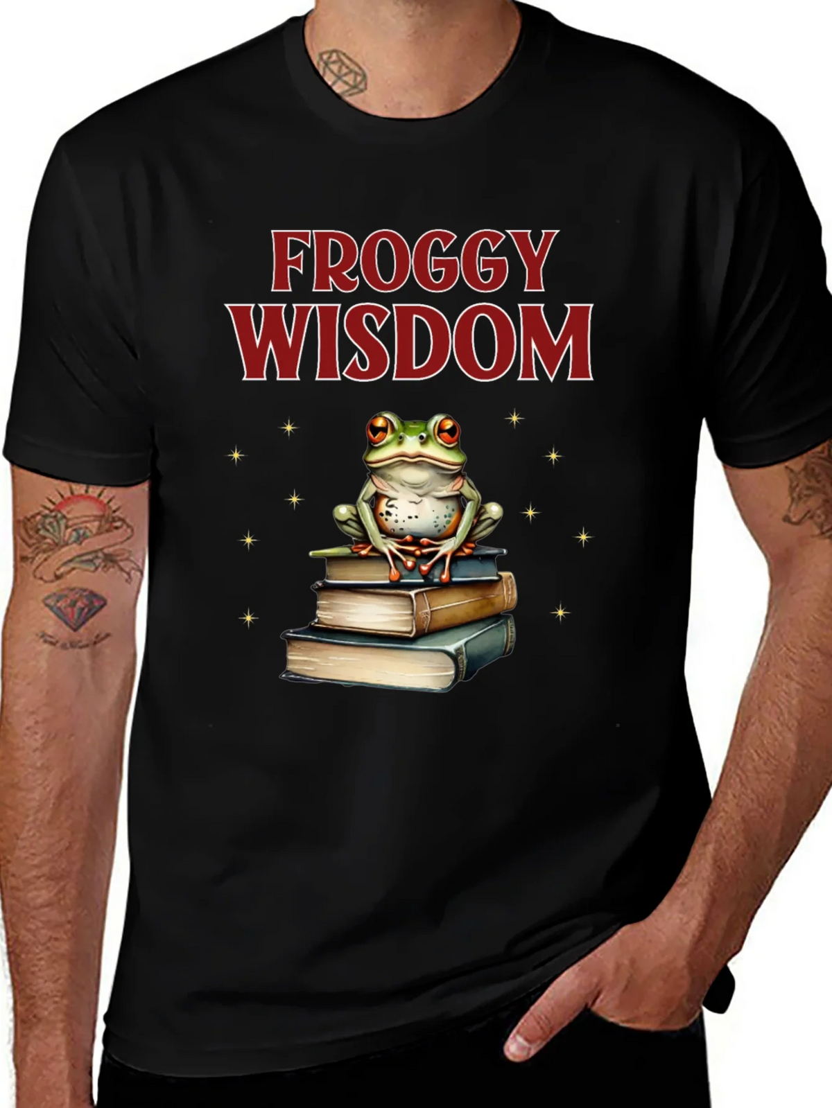Froggy Wisdom T-Shirt - Book Lover Tee product image 1