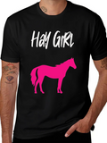 Hay Girl Horse Graphic Tee - Novelty Shirt product image 1