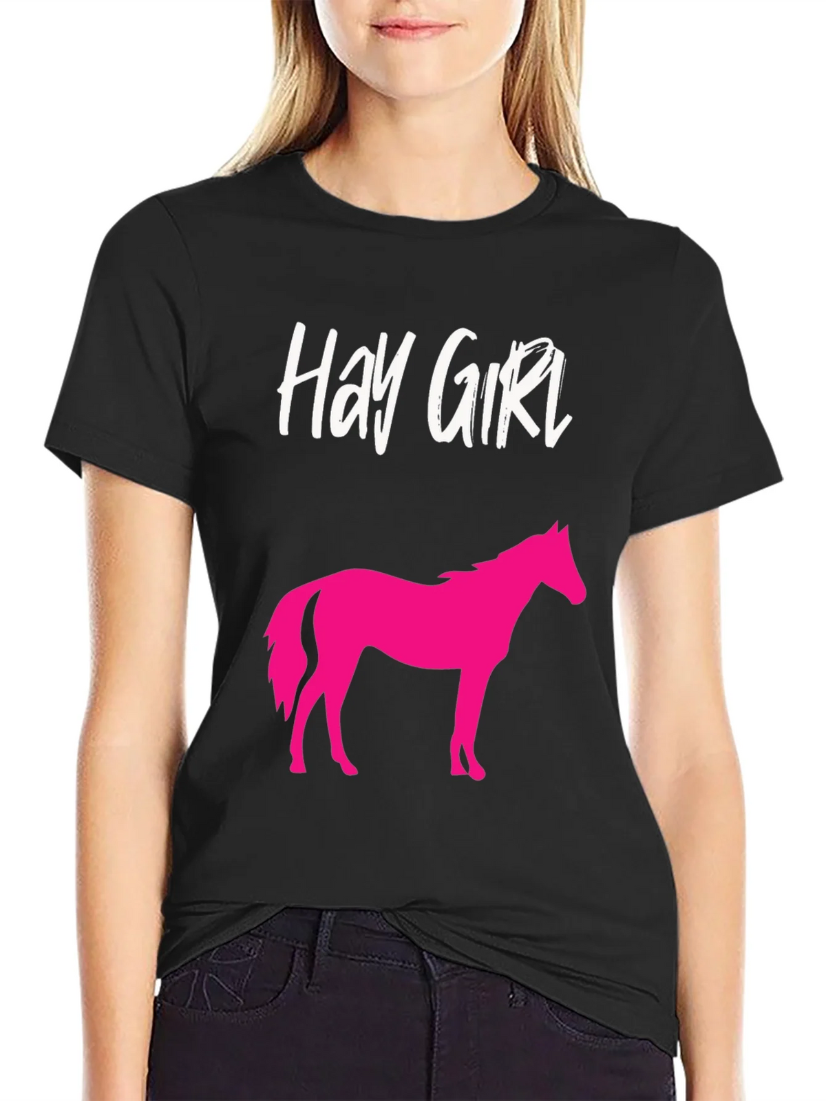 Hay Girl Horse Graphic Tee - Novelty Shirt product image 2